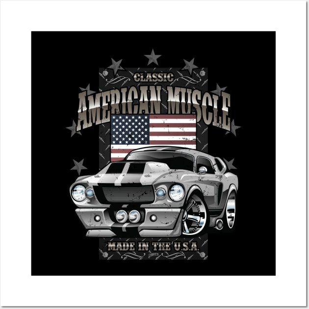 Classic American Muscle Car Wall Art by hobrath